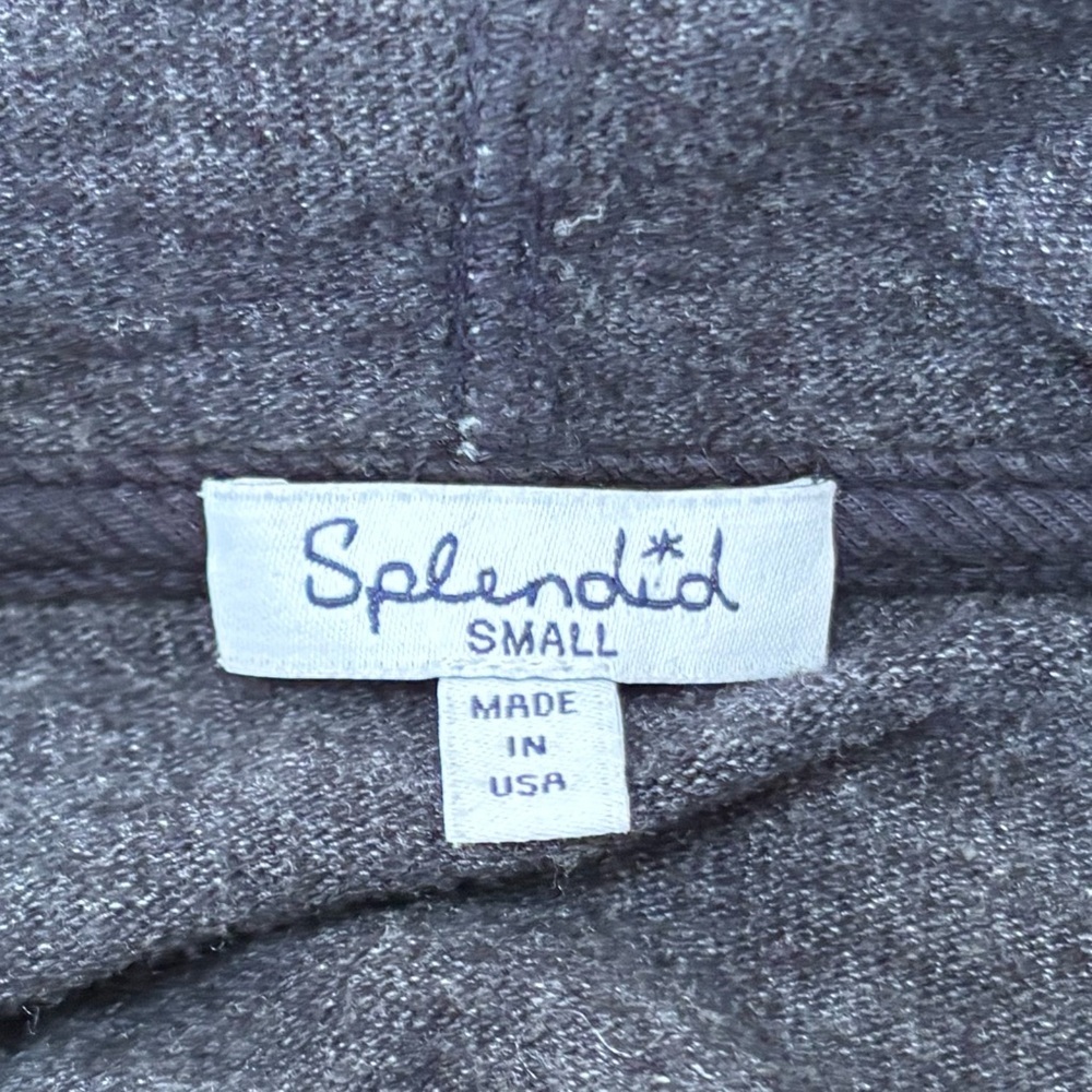 Splendid Star Print Zip Up Hoodie Hooded Sweatshirt Size Small Navy Blue White - Picture 11 of 13